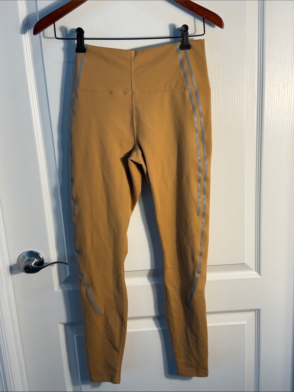 Powerhold by Fabletics Mustard Yellow Athletic Leggings with Reflective Trim M